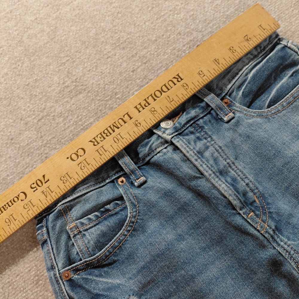 Old‎ Navy High Rise Slouchy Straight Crop Jeans Womens Size 2 Distress Raw Hem - Picture 6 of 10